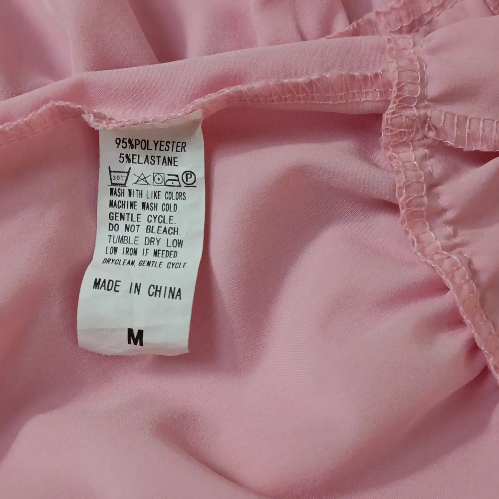 Pink Ruffle Button-Up Dress M - Picture 4 of 5